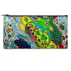 Cosmic Lizards With Alien Spaceship Pencil Cases by chellerayartisans