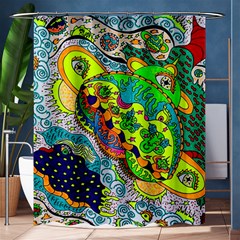 Cosmic Lizards With Alien Spaceship Shower Curtain 60  X 72  (medium) 