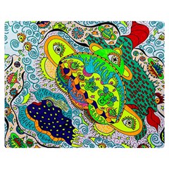 Cosmic Lizards With Alien Spaceship Double Sided Flano Blanket (medium) 