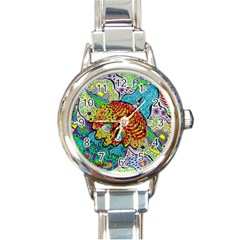 Supersonic Lavahead Lizard Round Italian Charm Watch by chellerayartisans