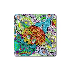 Supersonic Lavahead Lizard Square Magnet by chellerayartisans