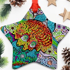 Supersonic Lavahead Lizard Star Ornament (two Sides) by chellerayartisans