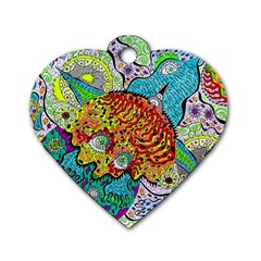 Supersonic Lavahead Lizard Dog Tag Heart (two Sides) by chellerayartisans