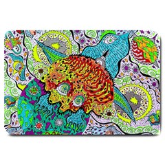 Supersonic Lavahead Lizard Large Doormat  by chellerayartisans