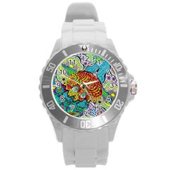 Supersonic Lavahead Lizard Round Plastic Sport Watch (l) by chellerayartisans