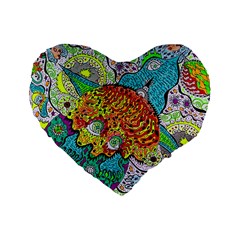 Supersonic Lavahead Lizard Standard 16  Premium Heart Shape Cushions by chellerayartisans