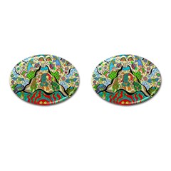 Supersonic Volcanic Sunmoon Faces Cufflinks (oval) by chellerayartisans