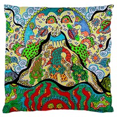 Supersonic Volcanic Sunmoon Faces Large Flano Cushion Case (two Sides) by chellerayartisans