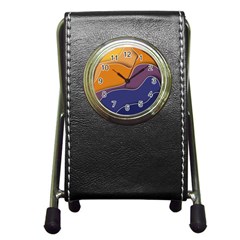 Autumn Copyspace Wallpaper Pen Holder Desk Clock by Simbadda