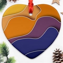 Autumn Copyspace Wallpaper Heart Ornament (two Sides) by Simbadda