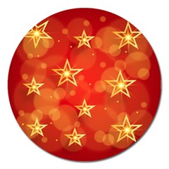 Background Christmas Decoration Magnet 5  (round) by Simbadda