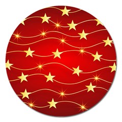 Background Christmas Decoration Magnet 5  (round) by Simbadda