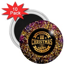 Christmas Golden Labels Xmas 2 25  Magnets (10 Pack)  by Simbadda