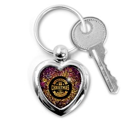 Christmas Golden Labels Xmas Key Chains (heart)  by Simbadda