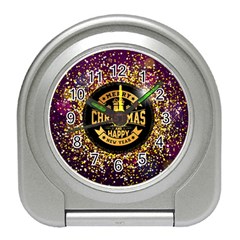 Christmas Golden Labels Xmas Travel Alarm Clock by Simbadda