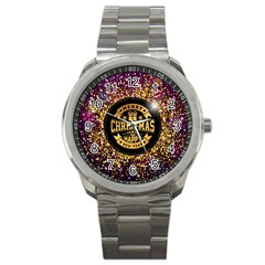 Christmas Golden Labels Xmas Sport Metal Watch by Simbadda