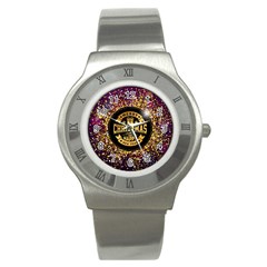 Christmas Golden Labels Xmas Stainless Steel Watch by Simbadda