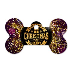 Christmas Golden Labels Xmas Dog Tag Bone (one Side) by Simbadda