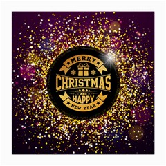 Christmas Golden Labels Xmas Medium Glasses Cloth (2-side) by Simbadda