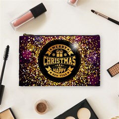 Christmas Golden Labels Xmas Cosmetic Bag (medium) by Simbadda