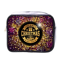 Christmas Golden Labels Xmas Mini Toiletries Bag (one Side) by Simbadda