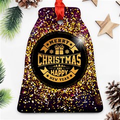 Christmas Golden Labels Xmas Ornament (bell) by Simbadda