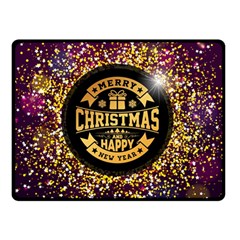 Christmas Golden Labels Xmas Double Sided Fleece Blanket (small)  by Simbadda