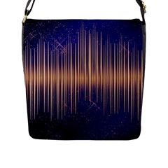 Background Dark Sound Disco Techno Flap Closure Messenger Bag (l) by Simbadda