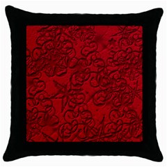 Christmas Background Red Star Throw Pillow Case (black) by Simbadda