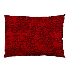 Christmas Background Red Star Pillow Case by Simbadda