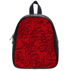 Christmas Background Red Star School Bag (small) by Simbadda