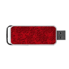 Christmas Background Red Star Portable Usb Flash (two Sides) by Simbadda