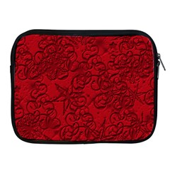 Christmas Background Red Star Apple Ipad 2/3/4 Zipper Cases by Simbadda