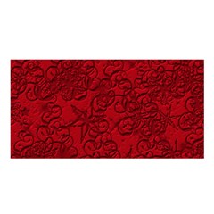 Christmas Background Red Star Satin Shawl by Simbadda