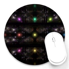 Abstract Sphere Box Space Hyper Round Mousepads