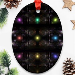 Abstract Sphere Box Space Hyper Ornament (Oval)