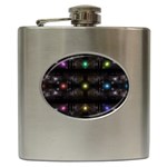 Abstract Sphere Box Space Hyper Hip Flask (6 oz) Front