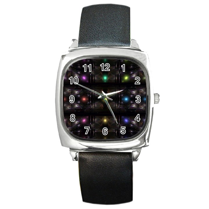 Abstract Sphere Box Space Hyper Square Metal Watch