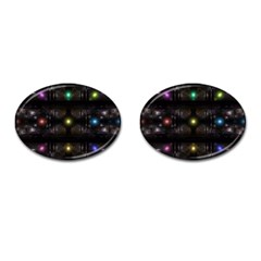 Abstract Sphere Box Space Hyper Cufflinks (Oval)