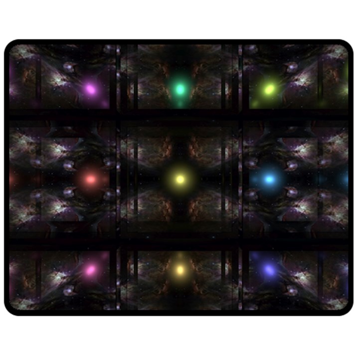 Abstract Sphere Box Space Hyper Fleece Blanket (Medium) 