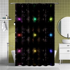 Abstract Sphere Box Space Hyper Shower Curtain 48  x 72  (Small) 