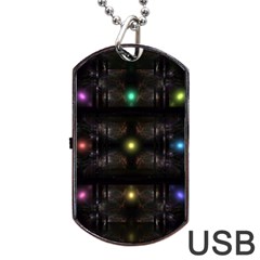 Abstract Sphere Box Space Hyper Dog Tag USB Flash (Two Sides)