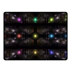 Abstract Sphere Box Space Hyper Double Sided Fleece Blanket (Small) 