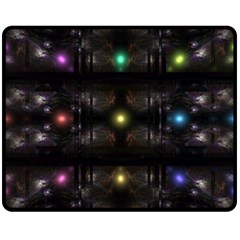 Abstract Sphere Box Space Hyper Double Sided Fleece Blanket (Medium) 