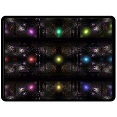 Abstract Sphere Box Space Hyper Double Sided Fleece Blanket (Large) 