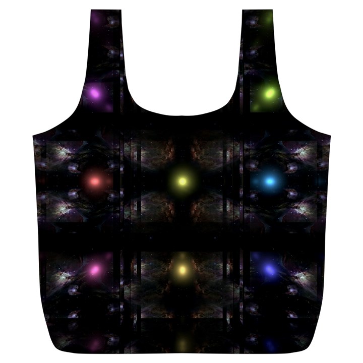 Abstract Sphere Box Space Hyper Full Print Recycle Bag (XL)