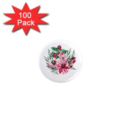 Bloom Christmas Red Flowers 1  Mini Magnets (100 Pack)  by Simbadda