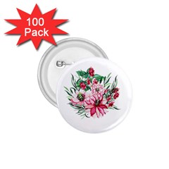 Bloom Christmas Red Flowers 1.75  Buttons (100 pack) 