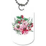 Bloom Christmas Red Flowers Dog Tag (Two Sides) Front