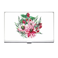 Bloom Christmas Red Flowers Business Card Holder by Simbadda